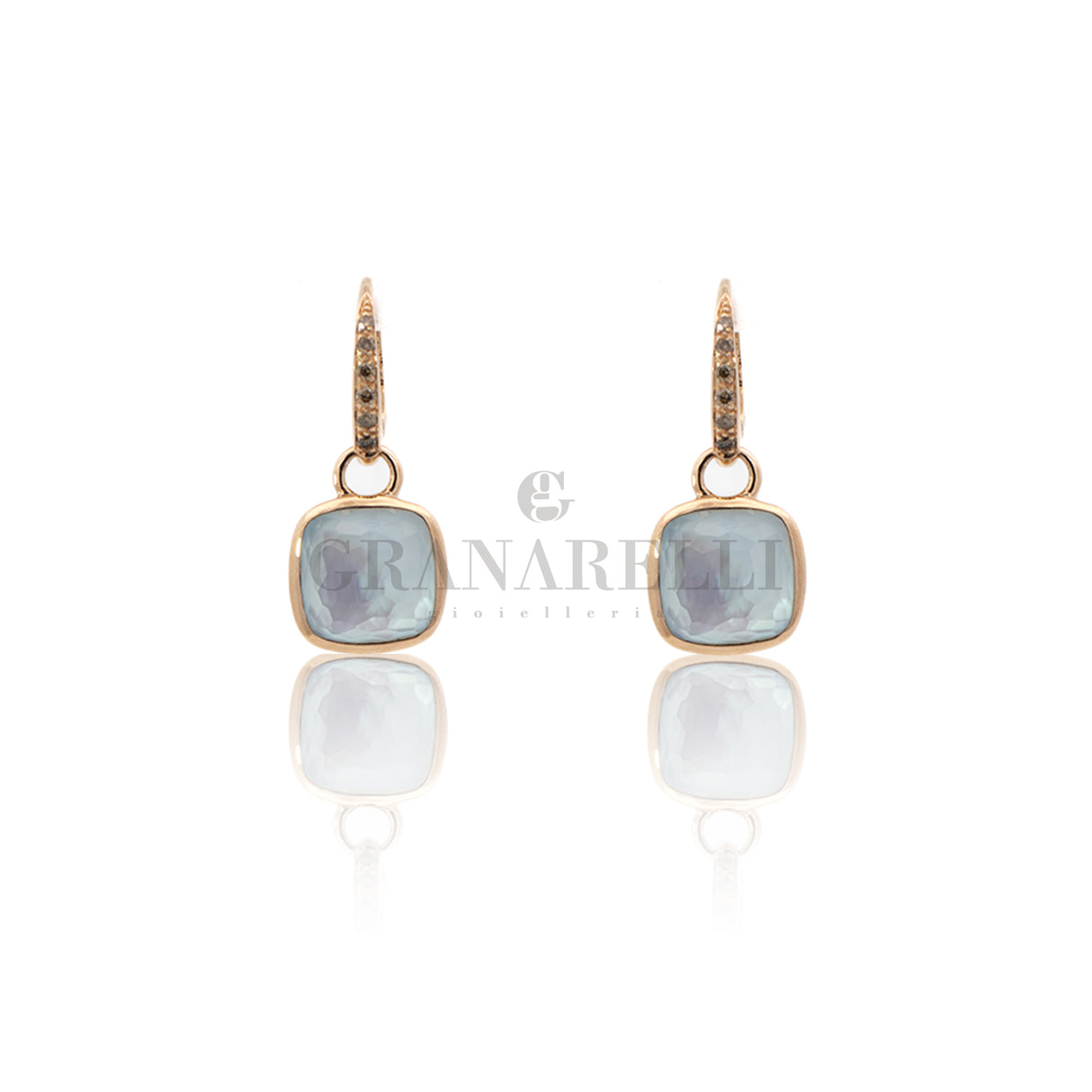 Boucles d'oreilles traînantes avec diamants