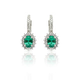 Orecchini in Oro Bianco con Smeraldi 0,99kt e Diamanti
