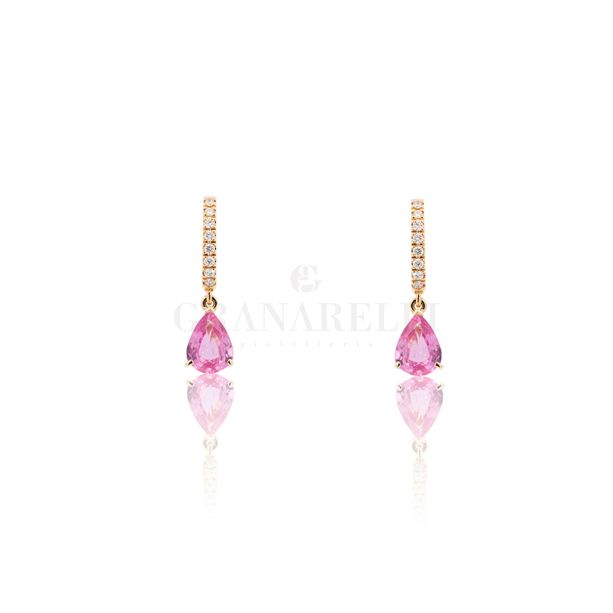 Orecchini Diamanti e Zaffiri Rosa-Orecchini-BUONOCORE-Gioielleria Granarelli