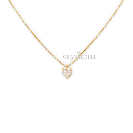 Girocollo Punto Luce Diamante taglio Cuore 0.20kt Oro Giallo-RECARLO-p67px001/g022-45-Gioielleria Granarelli