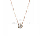 Girocollo Maglia oro rosa e Pavè di diamanti