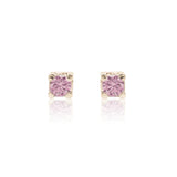 Orecchini Punto Luce Zaffiro Rosa 0.56kt Con Castone Quadrato-Orecchini-GRANARELLI-Gioielleria Granarelli