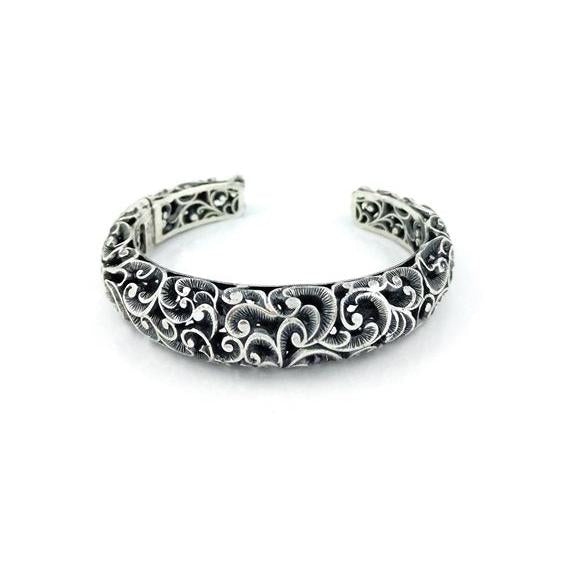 Bracciale Bangle Argento Intarsiato