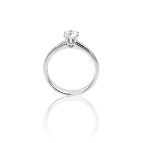 Anello Solitario 0.50kt In oro Bianco-Anelli-RECARLO-Gioielleria Granarelli