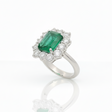 Ring emerald three-quarter view