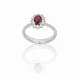 Ring ruby round halo no label