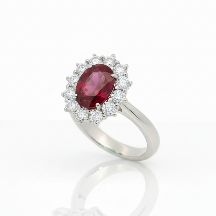 Ring ruby three-quarter 45 degrees