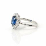 Ring sapphire side profile clean background