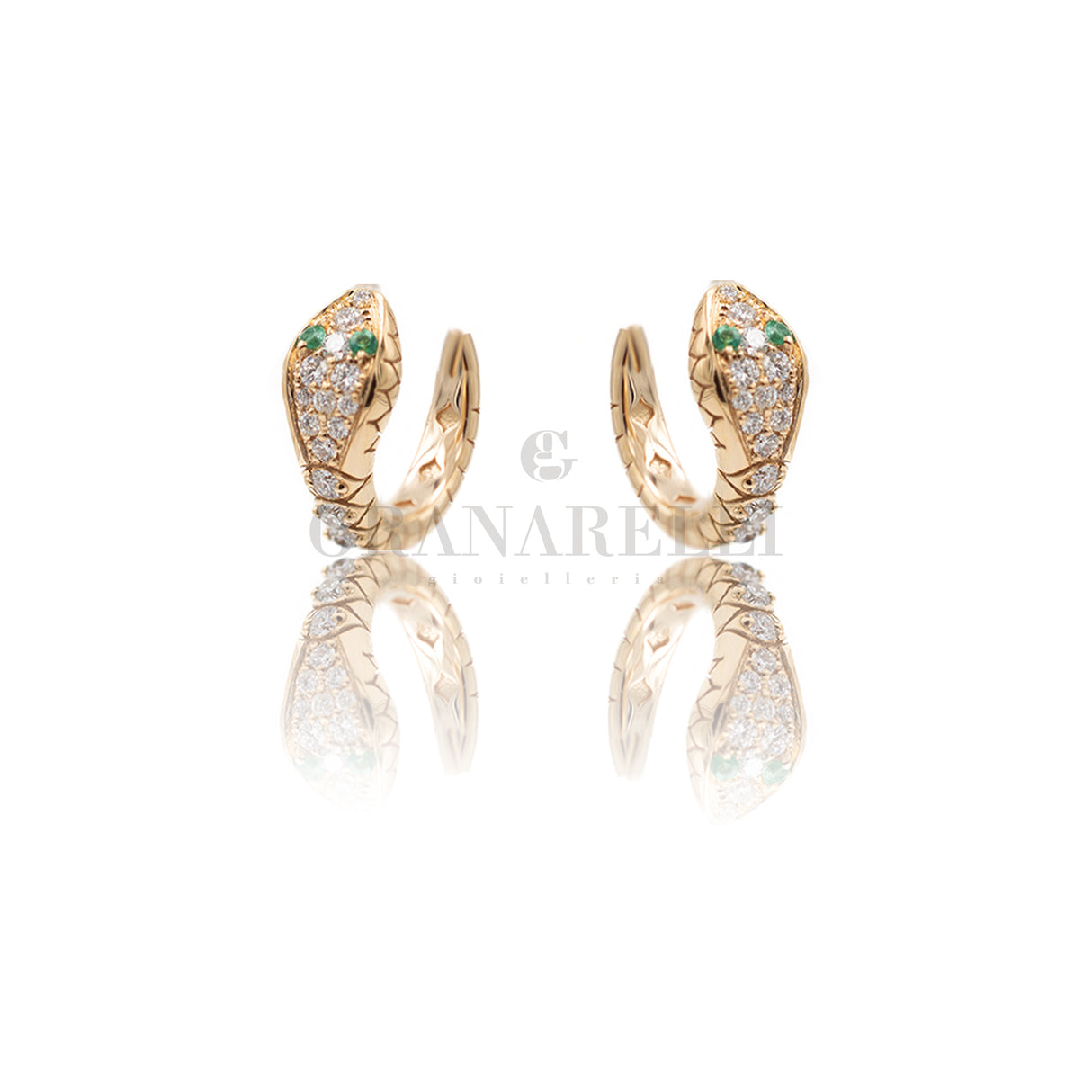 Boccole earrings snake seeds rose gold rims