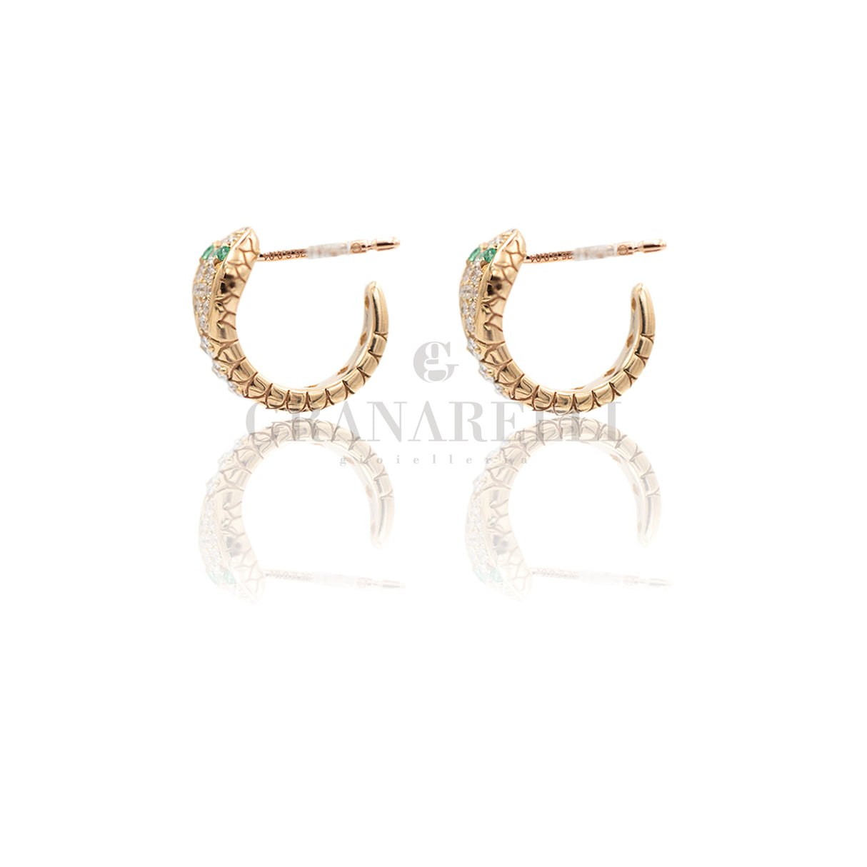 Boccole earrings snake seeds rose gold rims