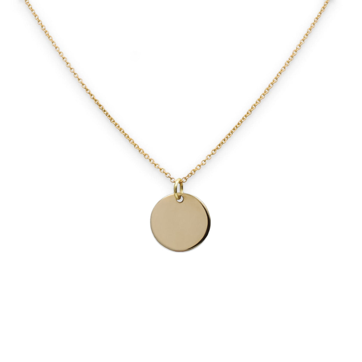 Collana targhetta tonda in oro giallo