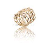 Groumette band ring in rose gold and diamonds 0.70kt