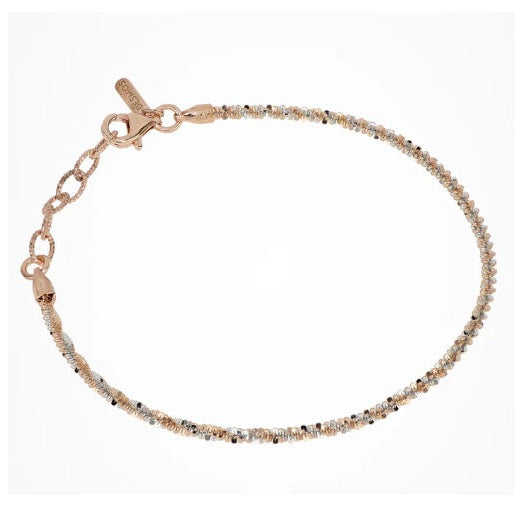 Bracciale in Argento e Oro Rosa Rock Twist
