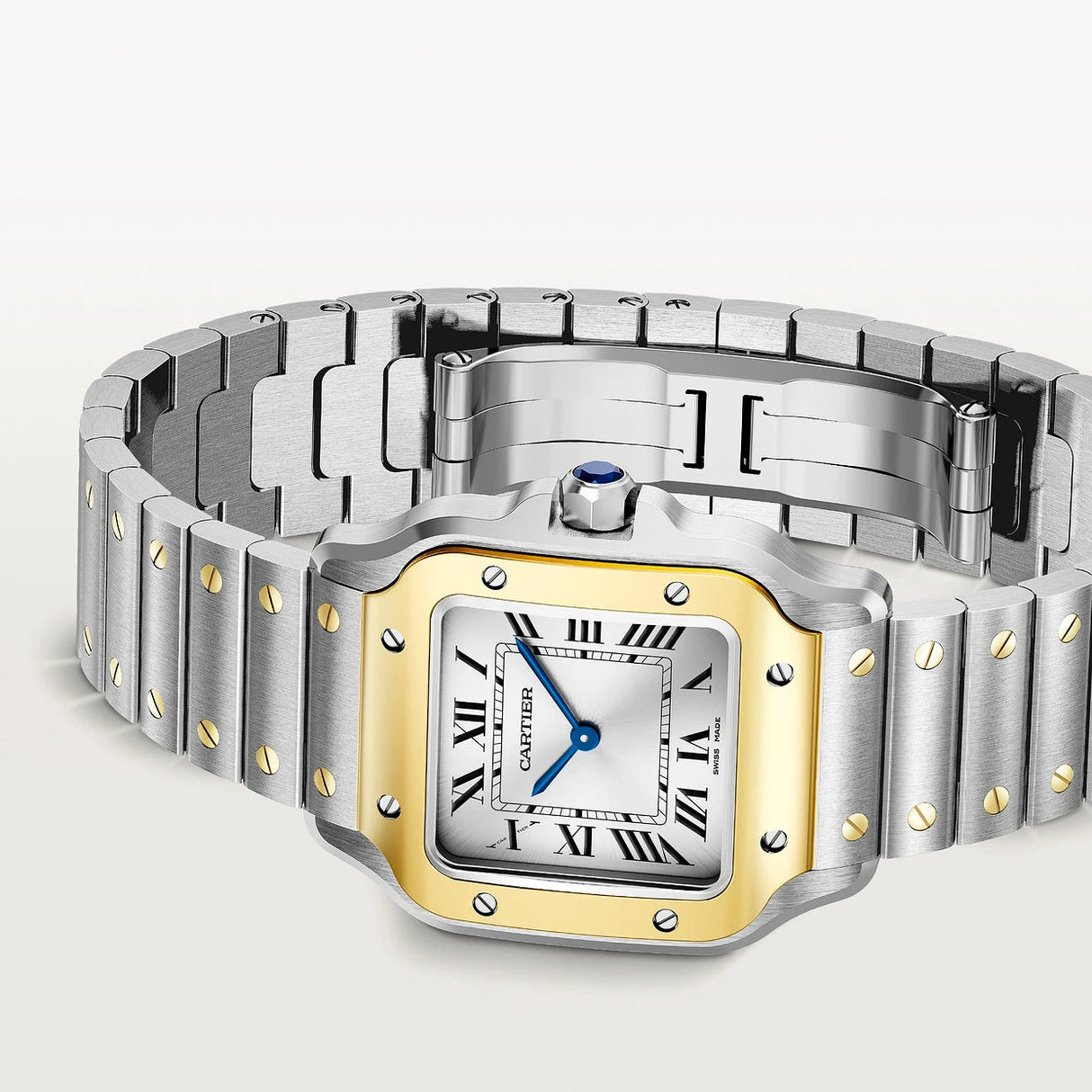 Santos de Cartier, Modello piccolo, movimento al quarzo, acciaio e oro giallo NUOVO