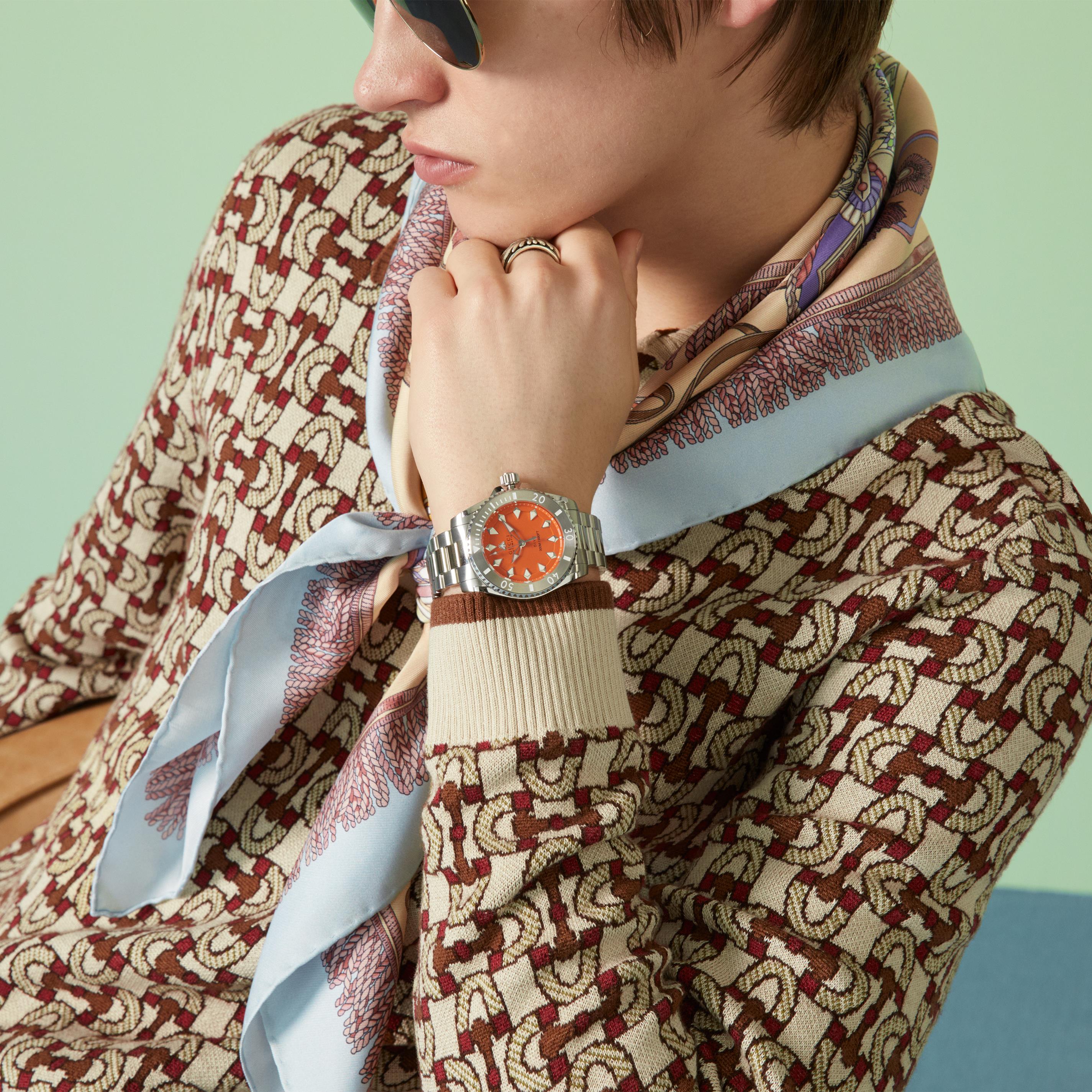 Gioielleria Granarelli watch Gucci Dive 40mm Orange Steel YA136355