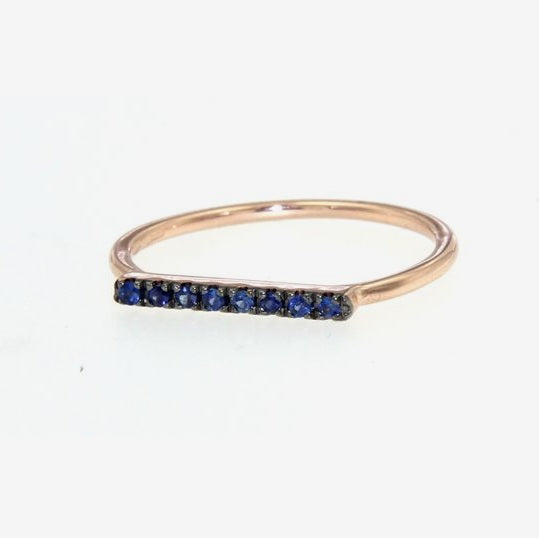 Anello a Barretta con Zaffiri Blu