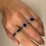 Anello in Oro Bianco con Zaffiro 1.34kt-Anelli-GRANARELLI-14-Gioielleria Granarelli