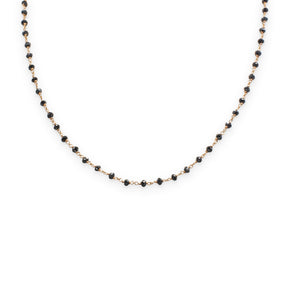 Collana Rosario Oro Rosa Diamanti Neri taglio briolè CM 50-Girocolli-GRANARELLI-Gioielleria Granarelli