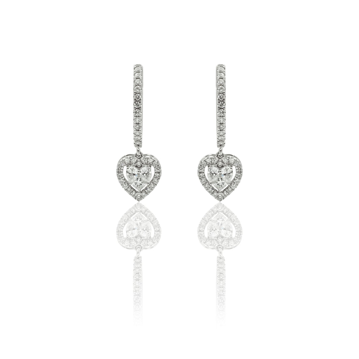 Orecchini Diamanti Cuore in Oro Bianco-Orecchini-SALVINI-Gioielleria Granarelli