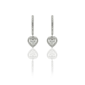 Orecchini Diamanti Cuore in Oro Bianco-Orecchini-SALVINI-Gioielleria Granarelli