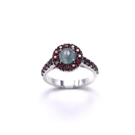 Anello Acquamarina e Rubini-Anelli-GRANARELLI- [SKU] -Gioielleria Granarelli