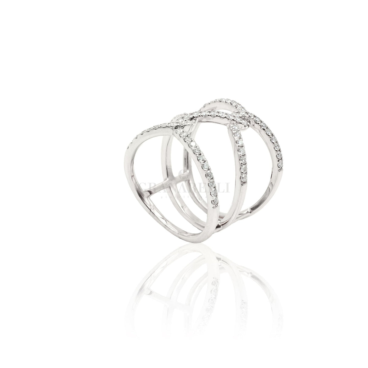 Anello Nodi Diamanti Bianchi Oro Bianco-Anelli-CRIVELLI-14-Gioielleria Granarelli
