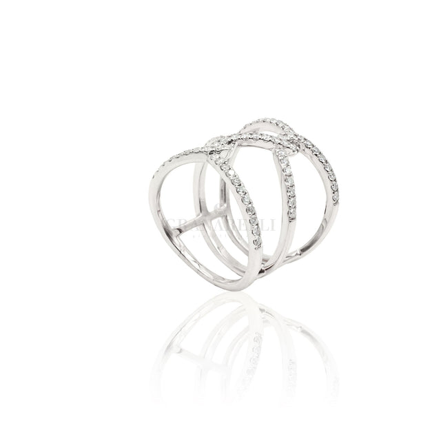 Anello Nodi Diamanti Bianchi Oro Bianco-Anelli-CRIVELLI-14-Gioielleria Granarelli