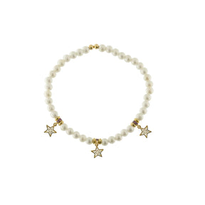 Bracciale Elastico Perle 3 Stelle Galactica-Bracciali-RUE DES MILLE-Gioielleria Granarelli