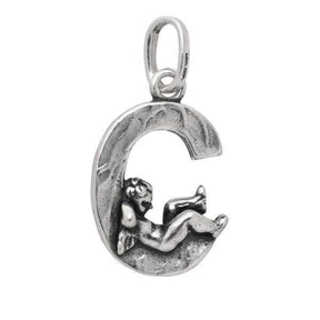 Charm Lettera C con Angelo-Ciondoli-RASPINI- [SKU] -Gioielleria Granarelli