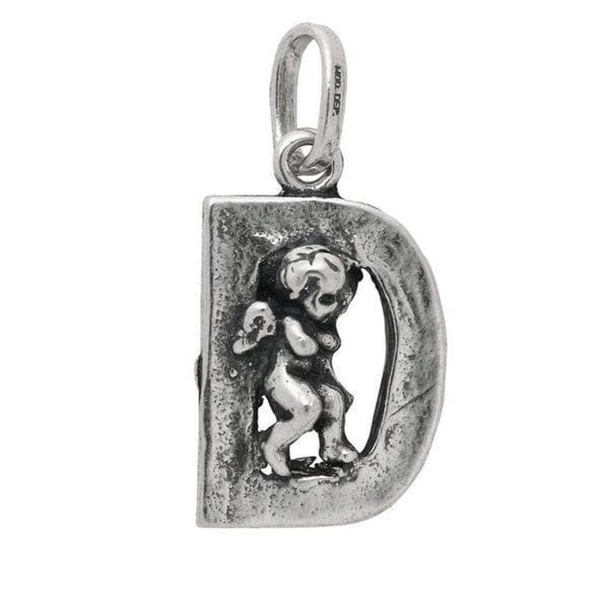 Charm Lettera D con Angelo-Ciondoli-RASPINI- [SKU] -Gioielleria Granarelli