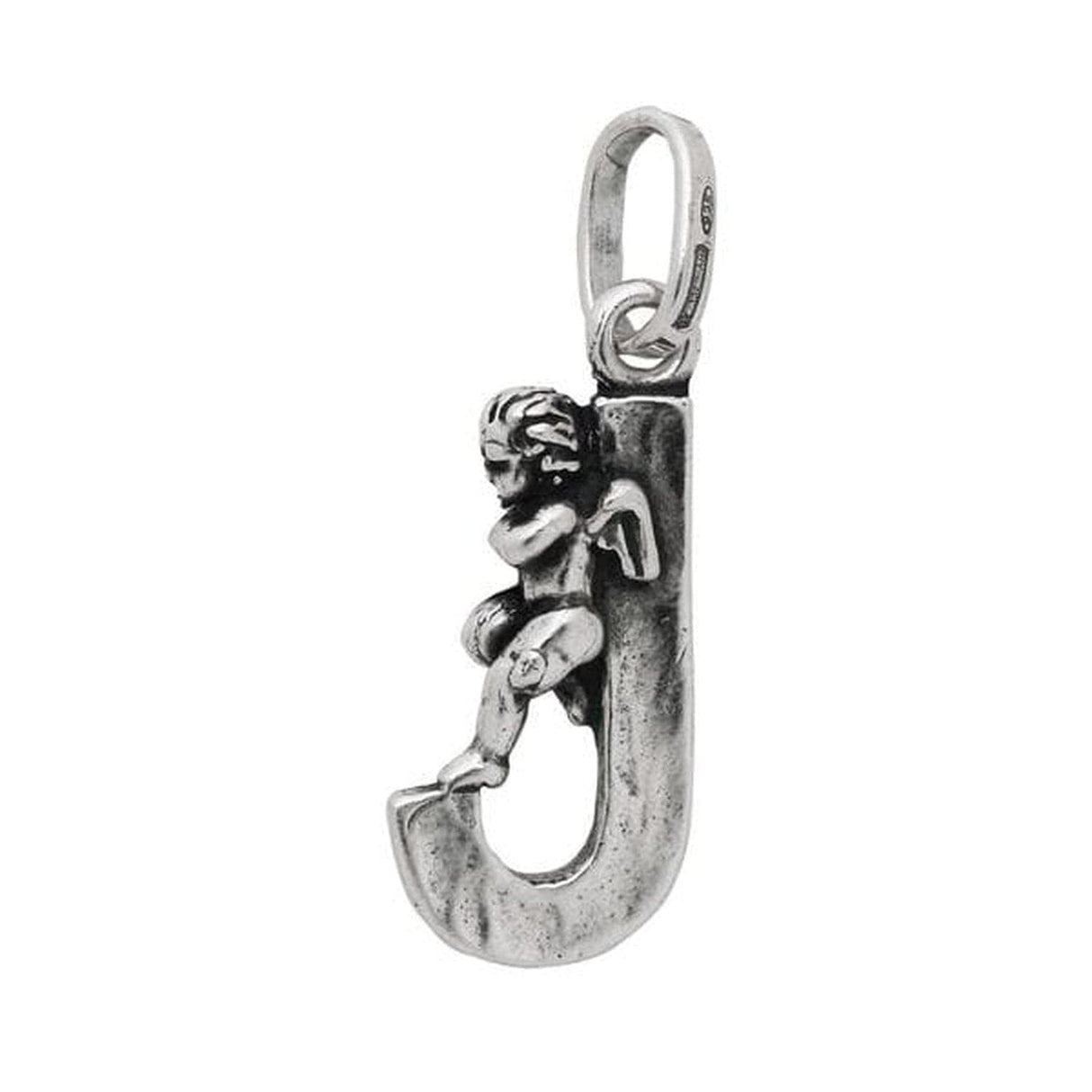 Charm Lettera J con Angelo-Ciondoli-RASPINI- [SKU] -Gioielleria Granarelli