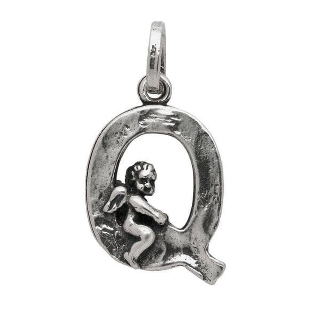 Charm Lettera Q con Angelo-Ciondoli-RASPINI- [SKU] -Gioielleria Granarelli
