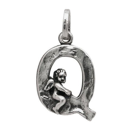 Charm Lettera Q con Angelo-Ciondoli-RASPINI- [SKU] -Gioielleria Granarelli