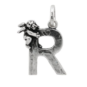Charm Lettera R con Angelo-Girocolli-RASPINI- [SKU] -Gioielleria Granarelli