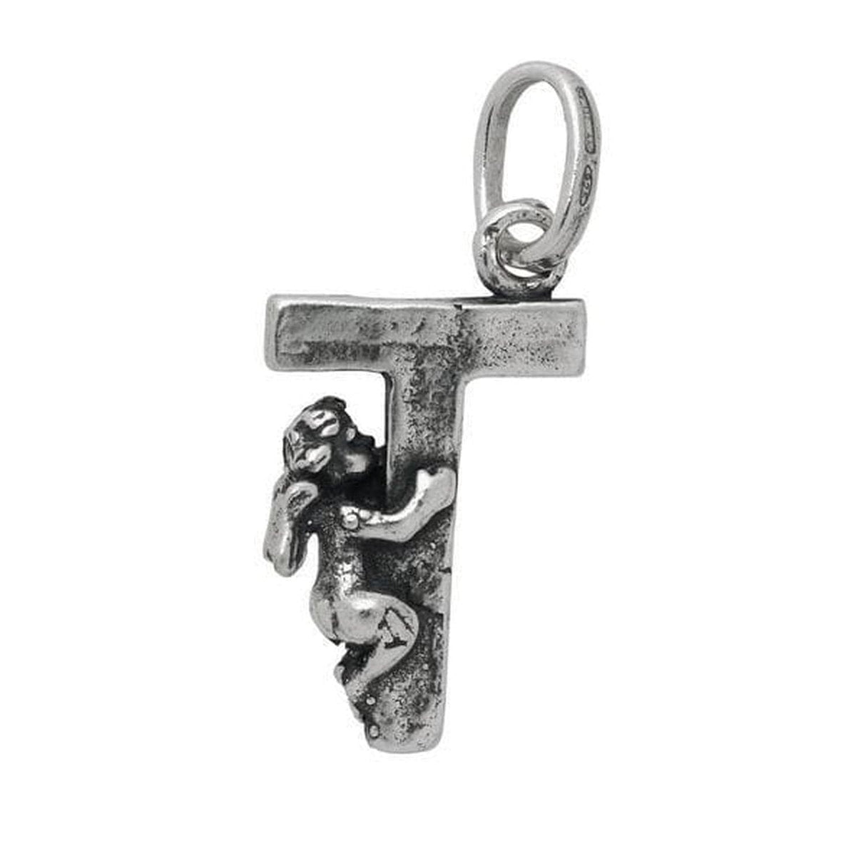 Charm Lettera T con Angelo-Ciondoli-RASPINI- [SKU] -Gioielleria Granarelli