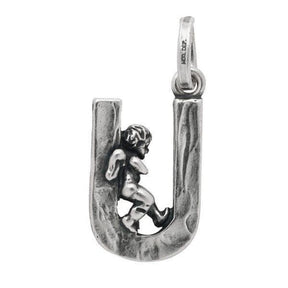 Charm Lettera U con Angelo-Ciondoli-RASPINI- [SKU] -Gioielleria Granarelli