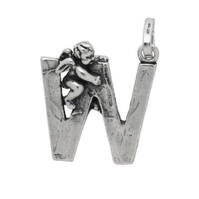 Charm Lettera W con Angelo-Ciondoli-RASPINI- [SKU] -Gioielleria Granarelli
