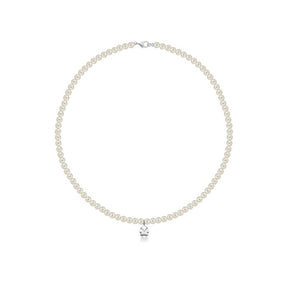 Collana Le Perle Bimba con Diamante Oro Bianco-Girocolli-LE BEBE'-Gioielleria Granarelli