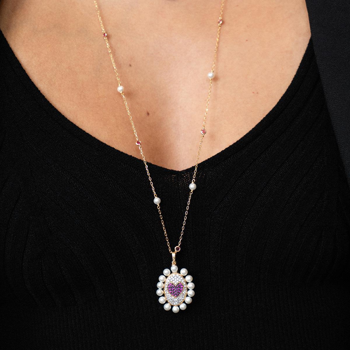 Collana lunga Ciondolo Ovale Galactica-Girocolli-RUE DES MILLE-Gioielleria Granarelli