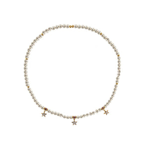 Girocollo Elastico Perle e 3 Stelle Galactica-Girocolli-RUE DES MILLE-Gioielleria Granarelli