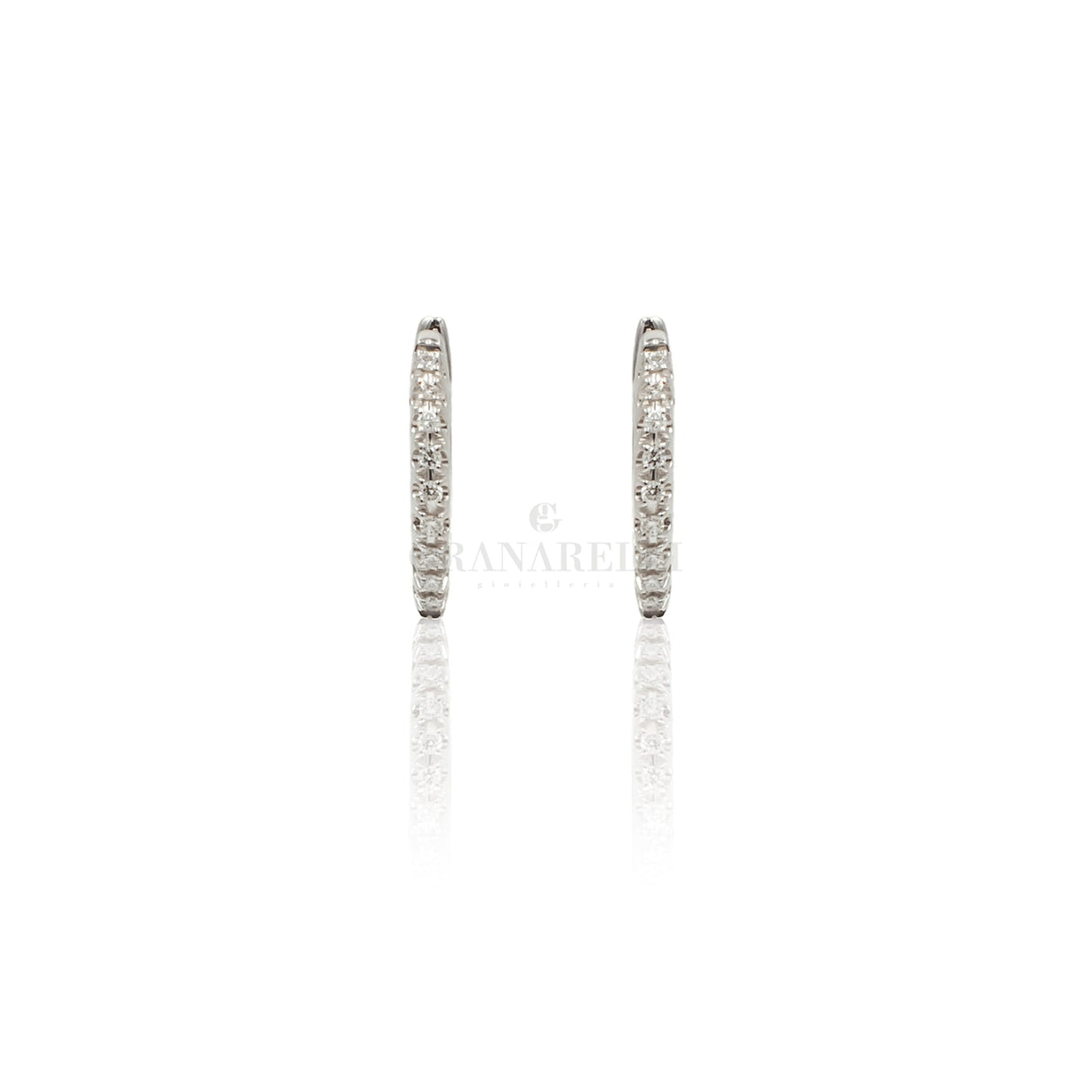 Orecchini Cerchio Diamanti in Oro Bianco-Orecchini-CRIVELLI-Gioielleria Granarelli