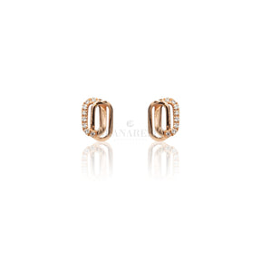 Orecchini Intreccio Diamanti in Oro Rosa-Orecchini-CRIVELLI-Gioielleria Granarelli