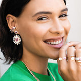 Orecchini Ovali Perle e Pave Galactica-Orecchini-RUE DES MILLE-Gioielleria Granarelli