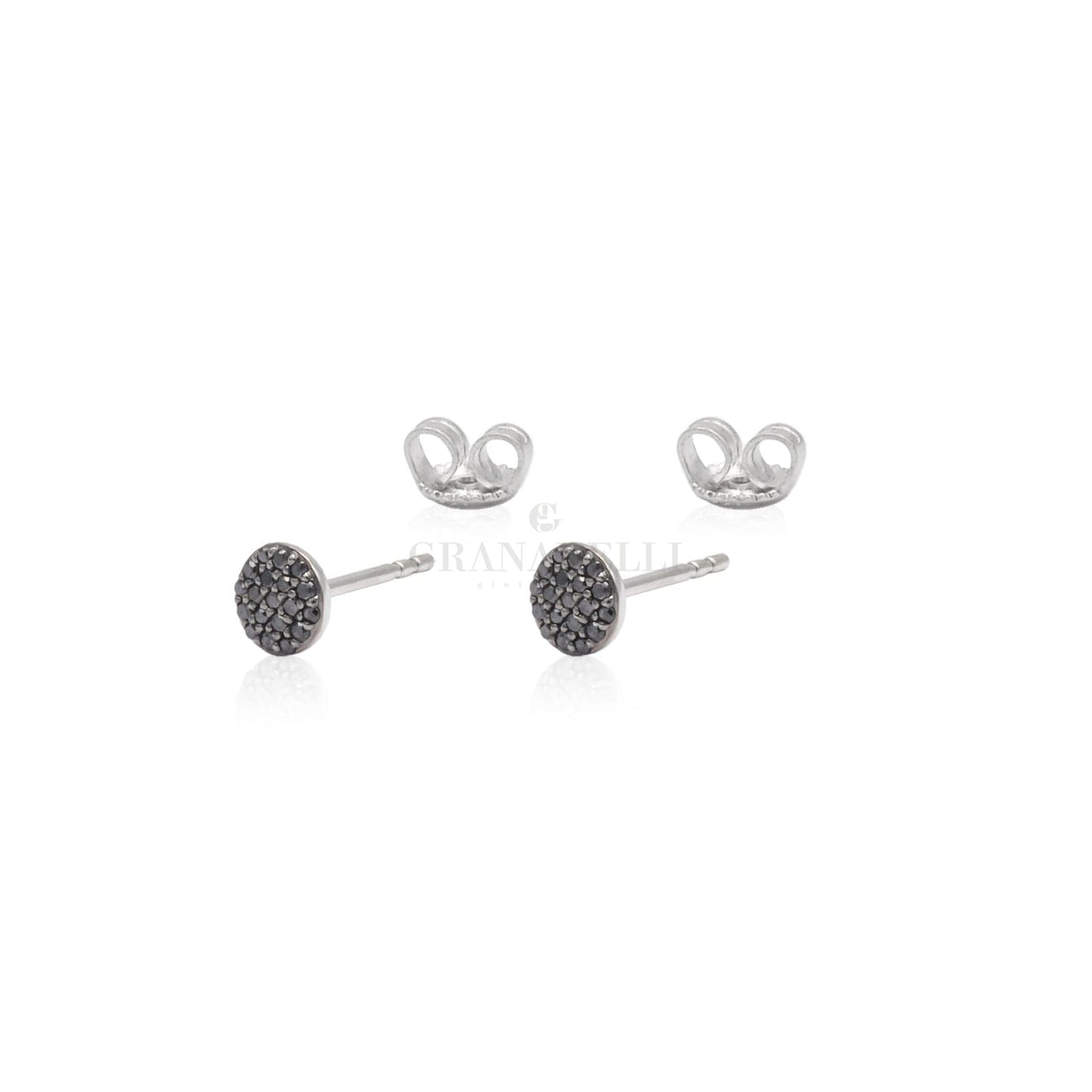 Orecchini pavè tondo in Oro Bianco e Diamanti Neri-Orecchini-CRIVELLI- [SKU] -Gioielleria Granarelli