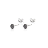 Orecchini pavè tondo in Oro Bianco e Diamanti Neri-Orecchini-CRIVELLI- [SKU] -Gioielleria Granarelli