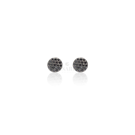Orecchini pavè tondo in Oro Bianco e Diamanti Neri-Orecchini-CRIVELLI- [SKU] -Gioielleria Granarelli