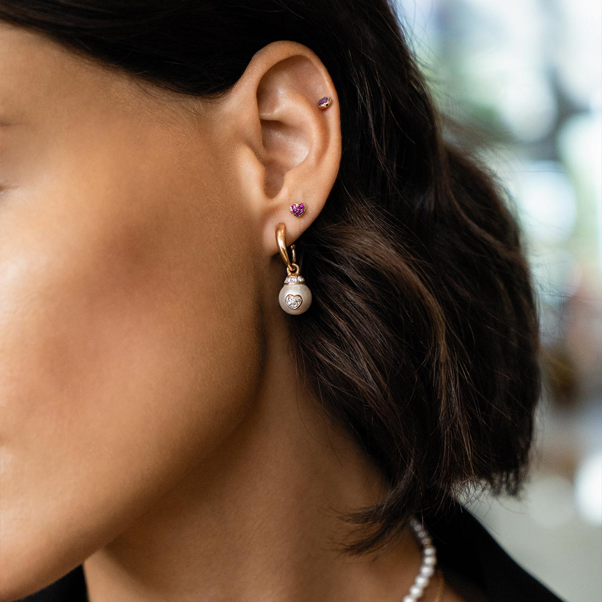 Orecchini Pendenti Perle e Cuori Galactica-Orecchini-RUE DES MILLE-Gioielleria Granarelli