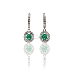 Orecchini Smeraldi e Diamanti in Oro Bianco-Orecchini-CRIVELLI-Gioielleria Granarelli